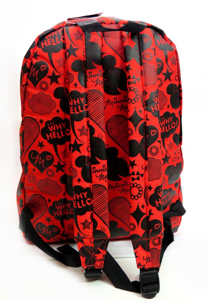 Mochilas grande 17 pulgadas Minnie roja y fucsia o blanca y rosa espalda dice its all about minnie