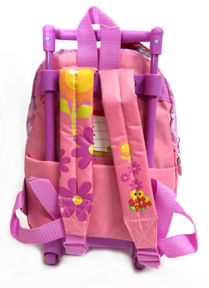 Mochila Con carro Sapo pepe con Sapa Pepa Rosa Jardin