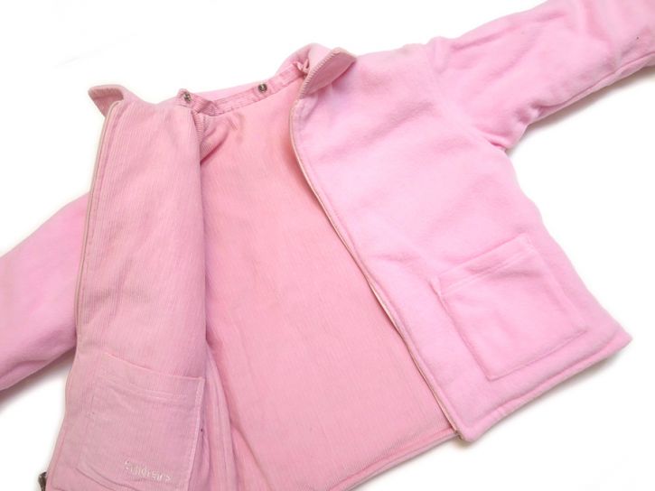 Campera Childrens Polar de un lado Corderoy del otro Reversible - Capucha Desmontable