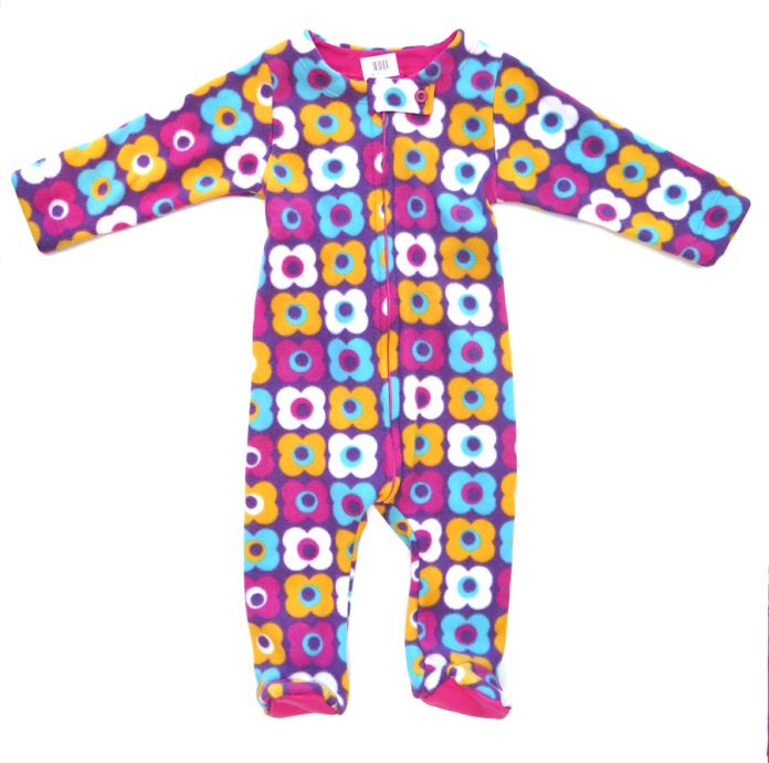 dormilon de polar estampado con flores - Enterito Polar