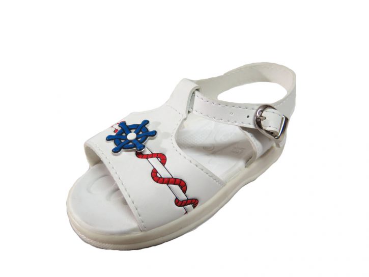 Sandalias con Hebilla y Aplique de Ancla Marinero