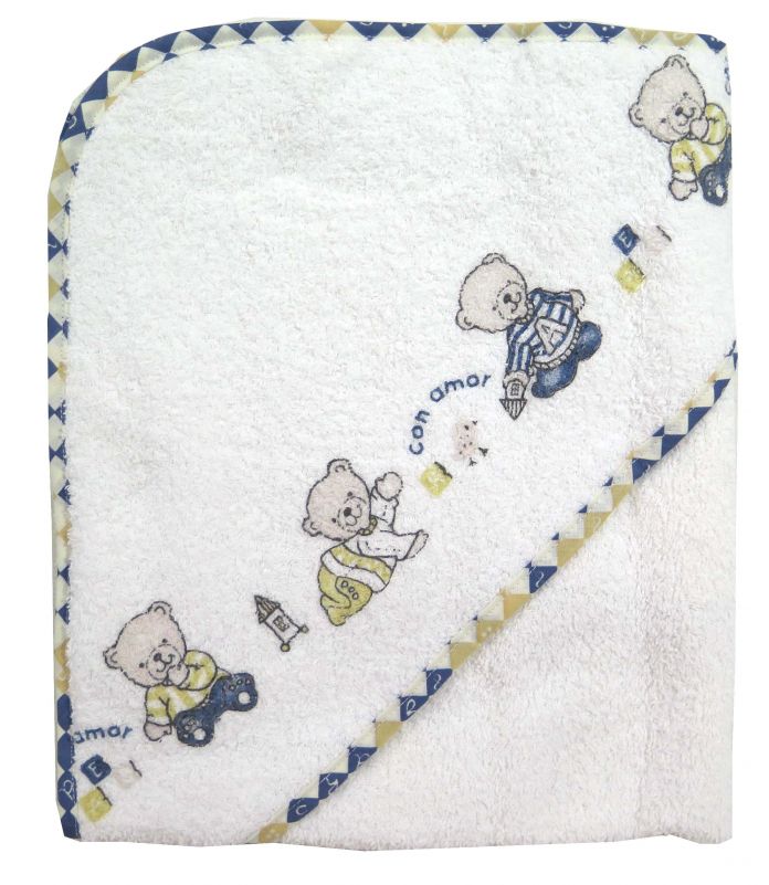 Toallon Capucha Estampada + Babero