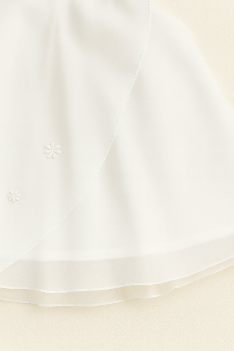 Vestido bautismo Doble  gasa en falda