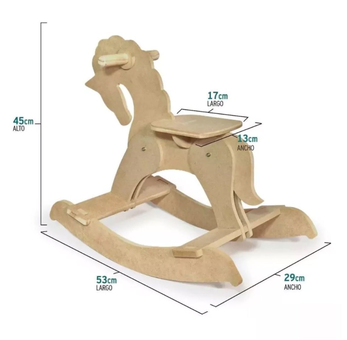 Caballito Mecedor en Madera MDF - Montessori - Caballo