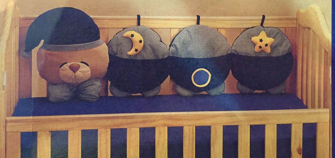 Organizador para cuna - chichonera cara de oso + 3 segmentos portaobjetos