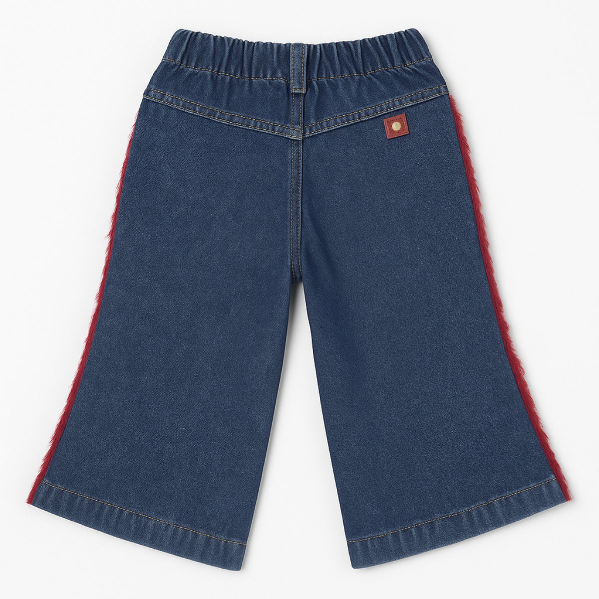 Pantalon Jean con Piel a Los Lados