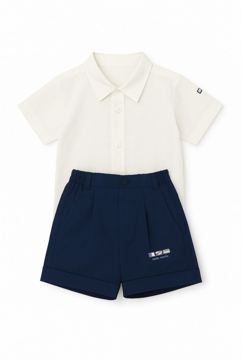 Conjunto Bautismo Short y Camisa Manga Corta