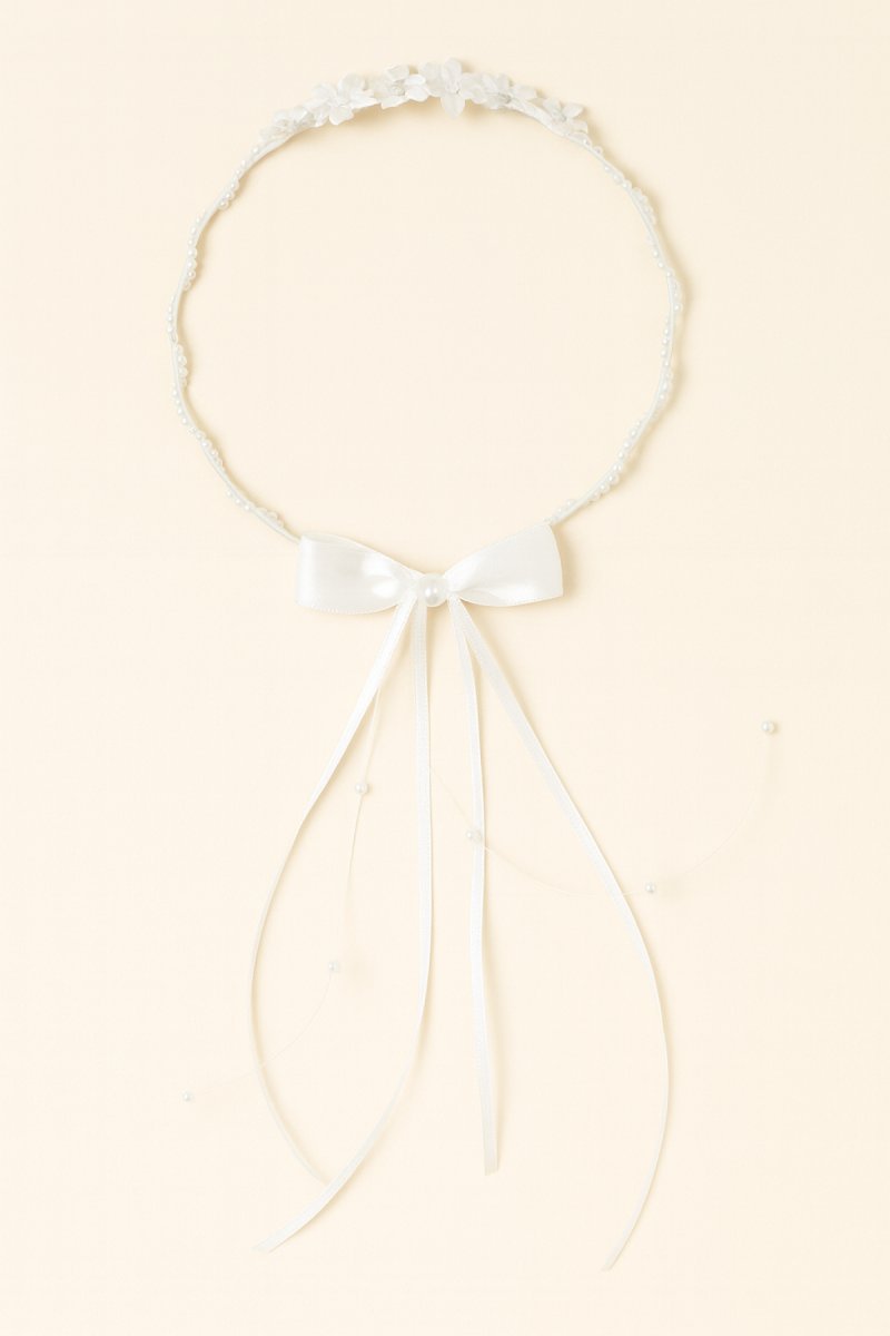 Corona de Perlas Flores y Moño