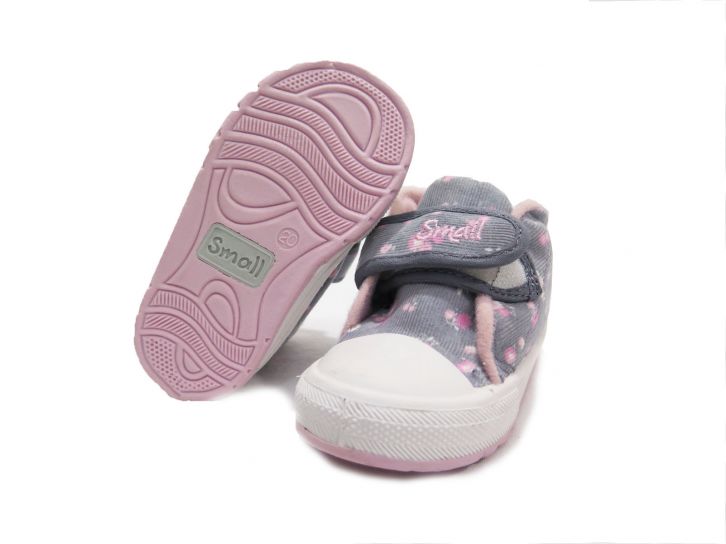 Bota corderoy con velcro estampada con Flores