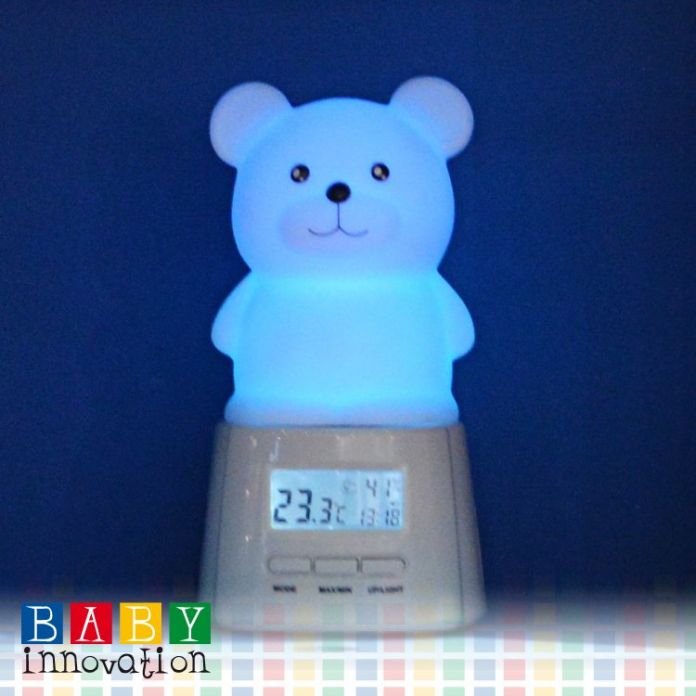 Luz de noche con termómetro e hidrómetro - Cuida Sueños - Oso