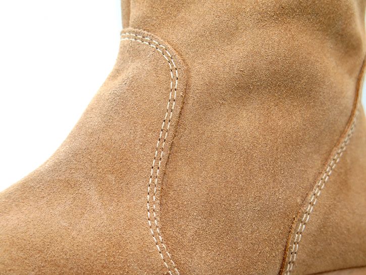 Bota Alta Gamuza Con Flecos