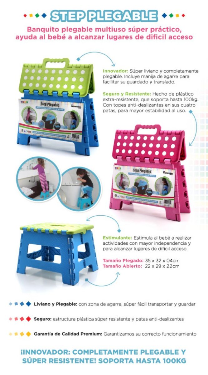 Step plegable - hasta 100 kg. (Escalon)