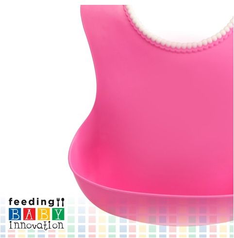 Babero de Silicona Con Cuello Ajustable y Bolsillo