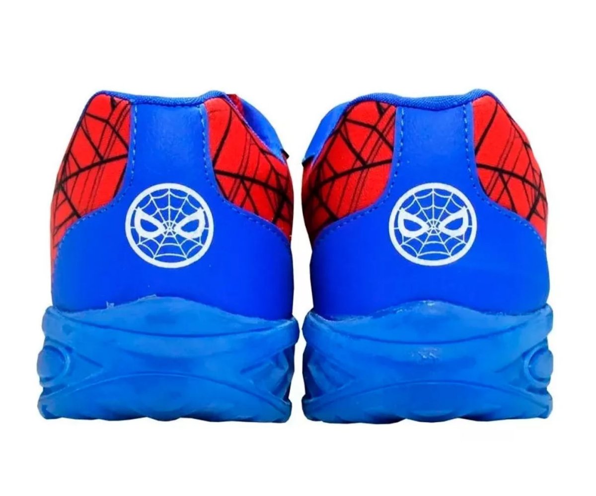 Zapatilla Spiderman Hombre Araña Cordon Con Luz Led