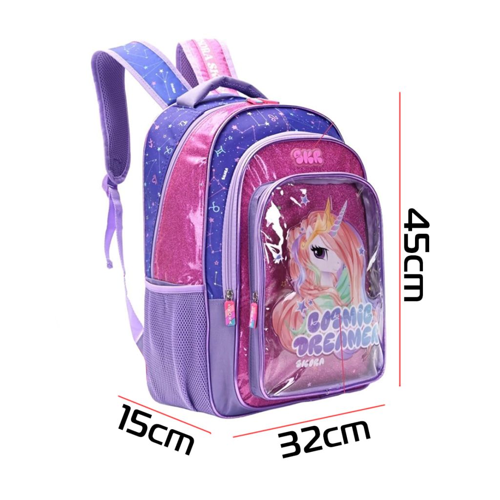 Mochila Espalda Escolar Unicornio con Brillos