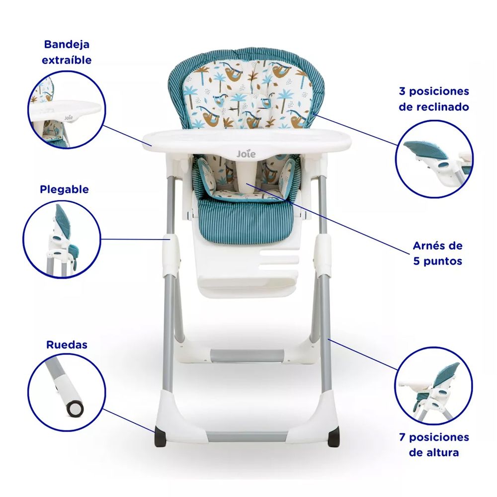 Mimzy 2 En 1 Silla De Comer Bebe Con Alturas Y Reclinado