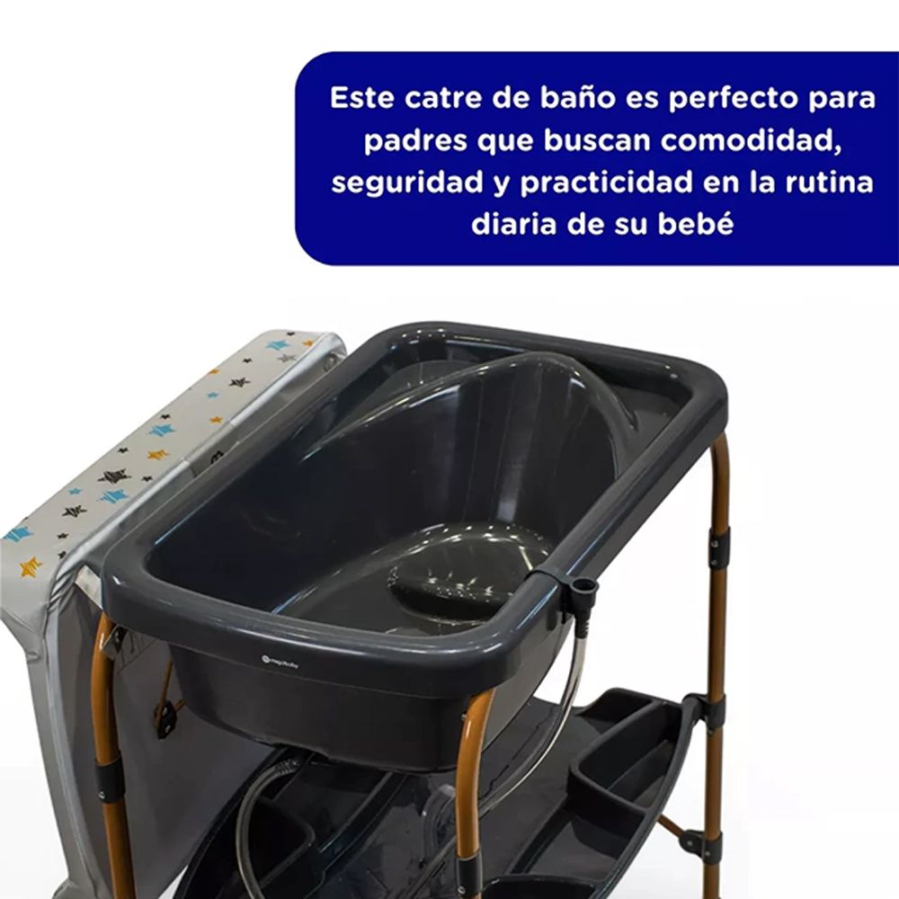 Catre De Baño Plegable Con Cambiador Antivuelvo