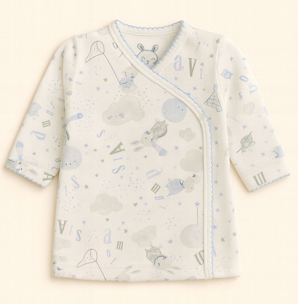 Conjunto Ajuar Nacimiento Medio Osito Con Pie - Batita Manga Larga y Gorro