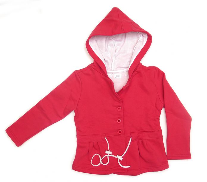 Campera Frisa Nena Con Capucha Roja Gris Salmon Rosa Diego