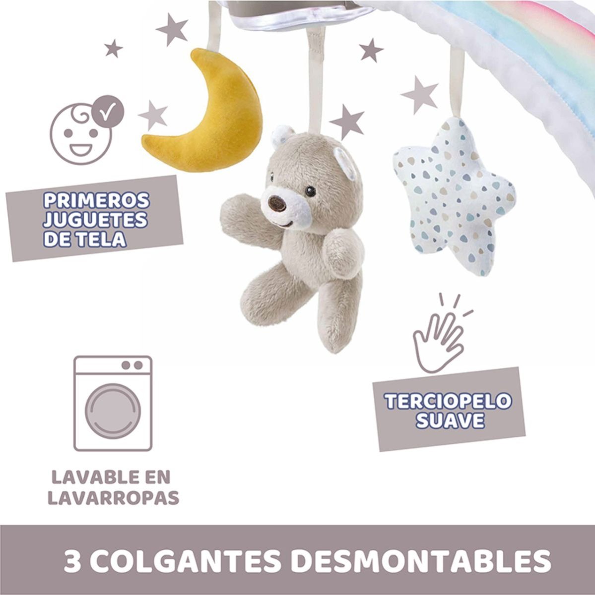 Arco Para La Cuna 2 En 1 Con Luz Y Melodias - Rainbow Sky