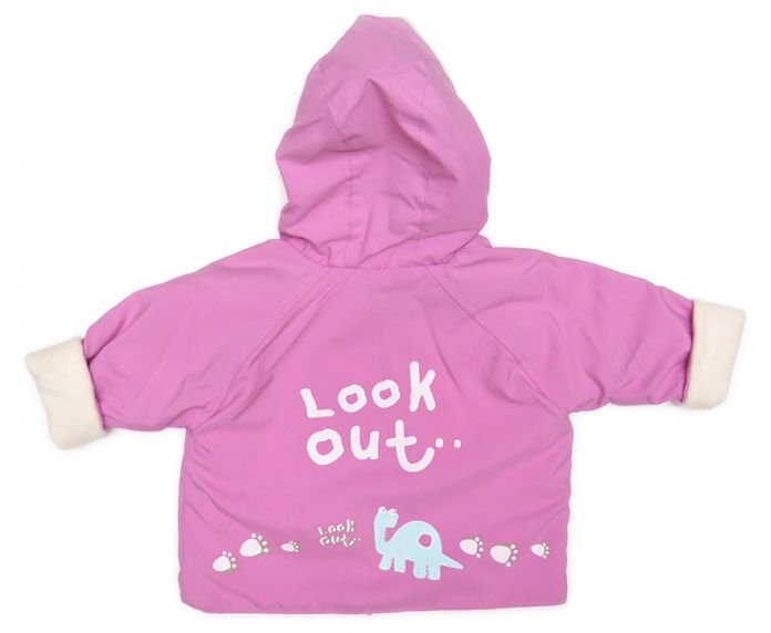 Campera Interior en Polar Con Capucha Estampado en Espalda de Dinosaurios