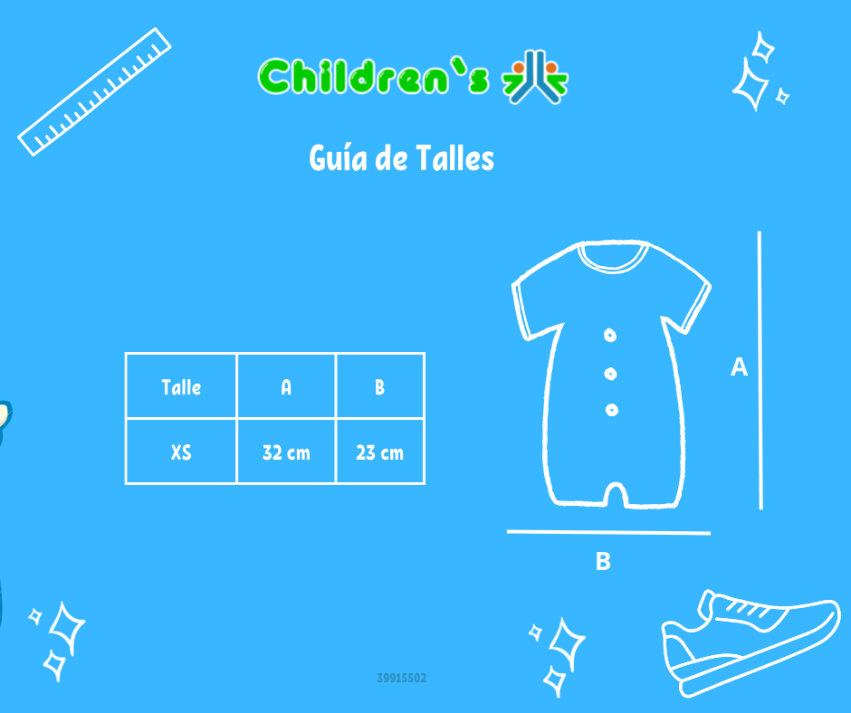 Guia de talles Enterito Babucha Batista Con Cuello Bordado