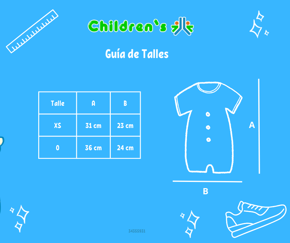 Guia de talles Enteritos Babucha Batista labrado con cuello bordado