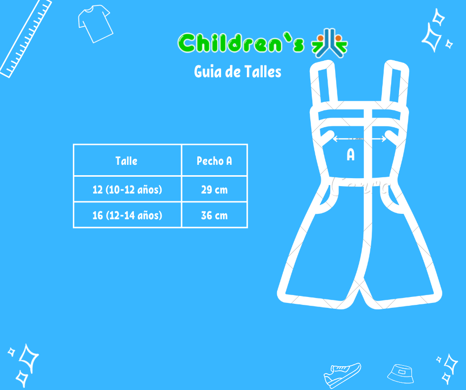 Guia de talles Enterito Mono Algodon Estampado