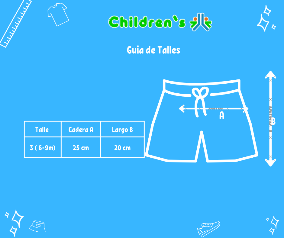 Guia de talles Short de Jean Liso Deshilachado