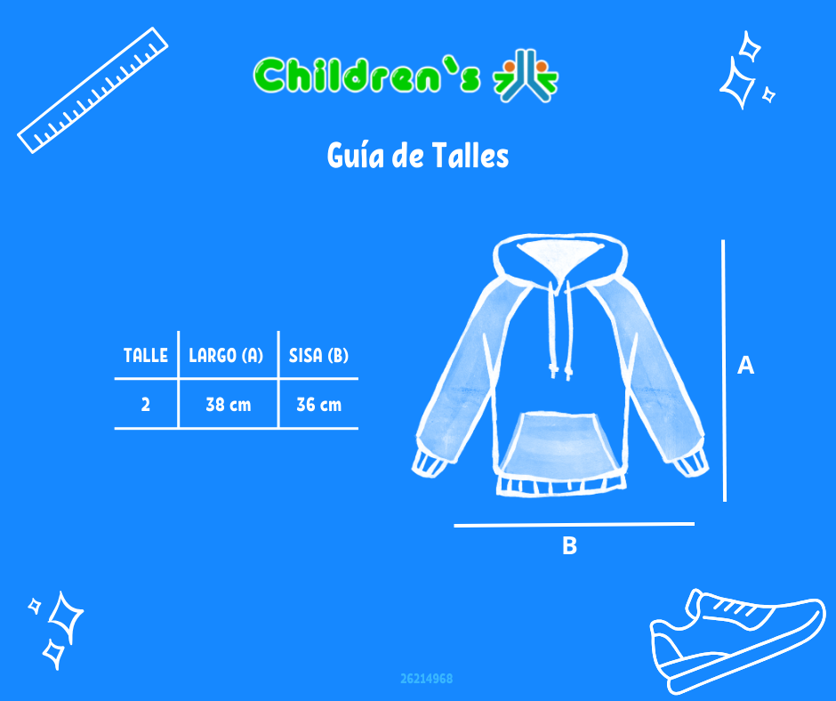 Guia de talles Buzo Frizado con Capucha