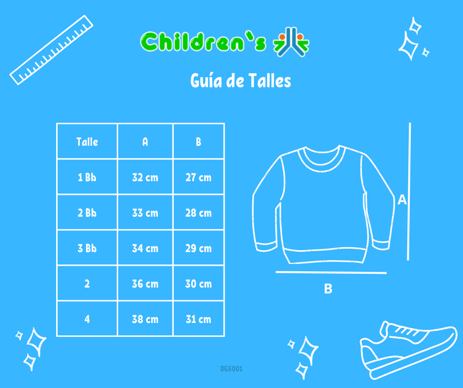 Guia de talles Buzo de friza Estampado Gato Con Valijas