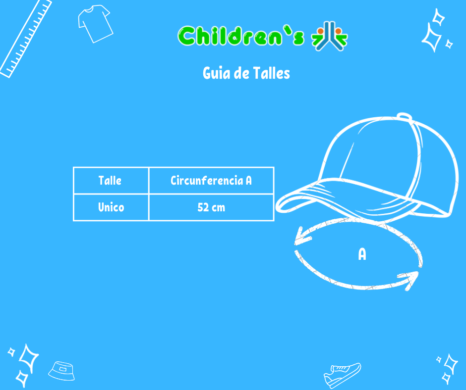 Guia de talles Gorro Cap Con Visera Argentina Corderoy Regulable