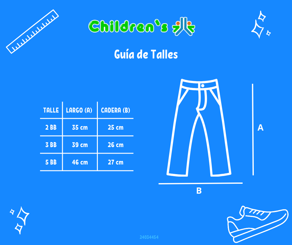 Guia de talles Pantalon de Corderoy Elastizado