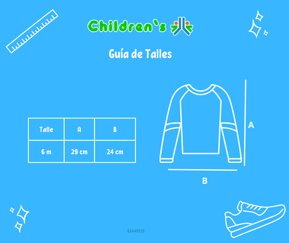 Guia de talles Remera Manga larga Estampada Todays Hero