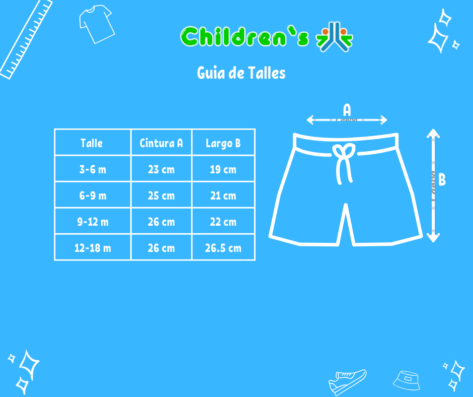 Guia de talles Short de Jean Bordado