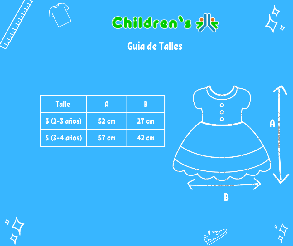 Guia de talles Vestido de broderie con faja en razo