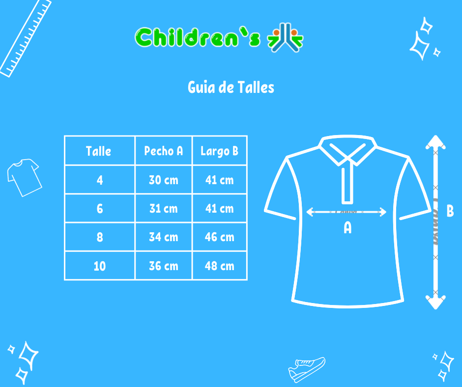 Guia de talles Chomba Algodon Manga Corta