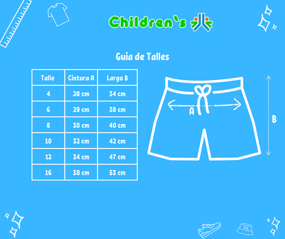 Guia de talles Bermuda  Algodon Rustico Estampado