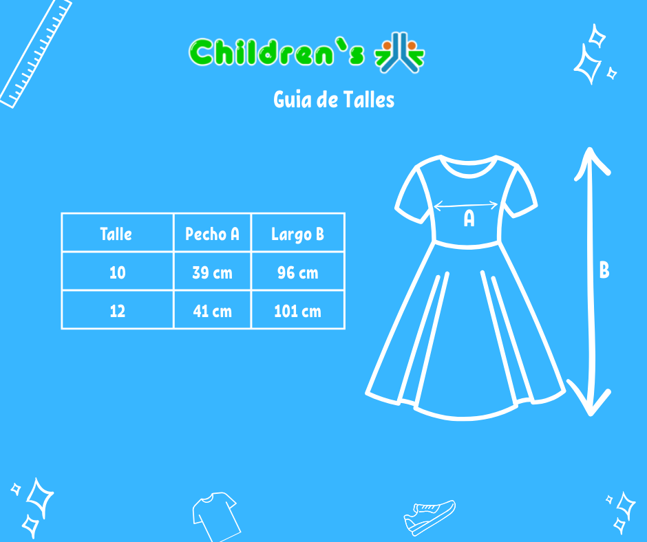 Guia de talles Vestido comunion con broderie
