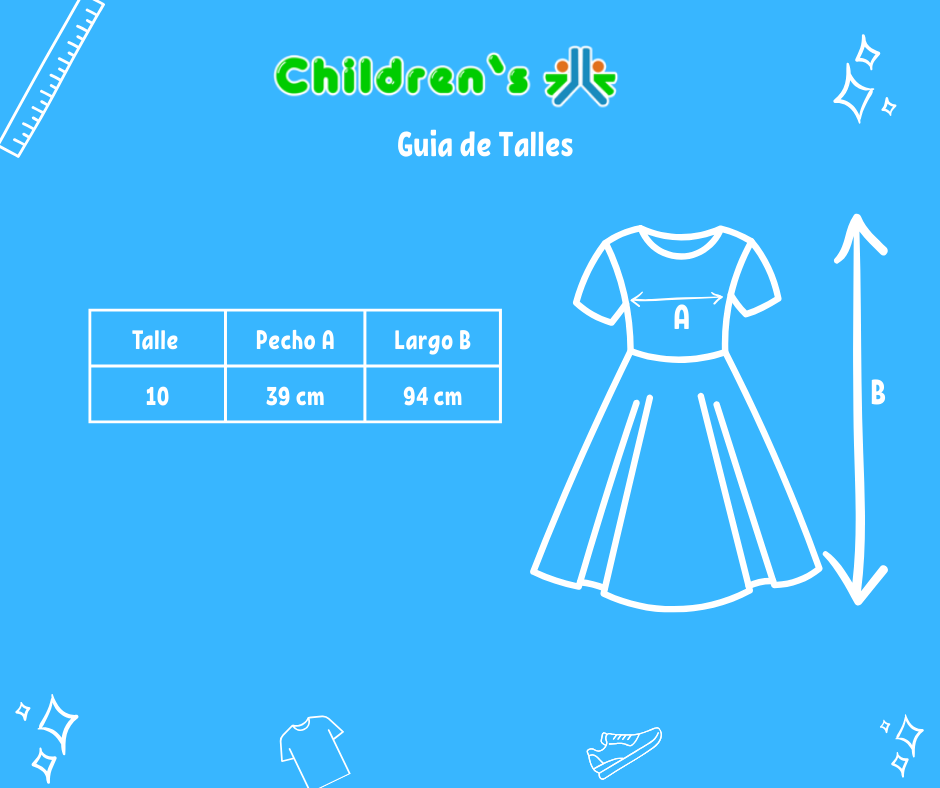 Guia de talles Vestido de comunión pechera tul bordado