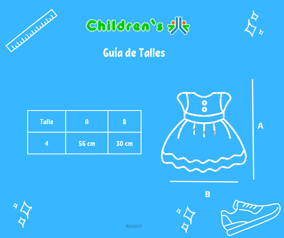 Guia de talles Vestido  bautismo de gasa y encaje con faja de flor Lila