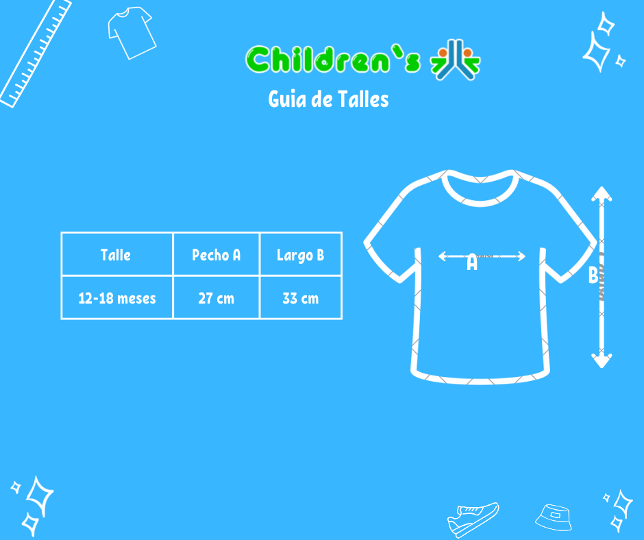 Guia de talles Remera Musculosa Rayada Estampada Awesome