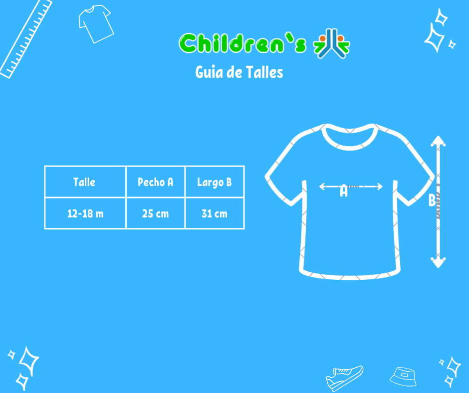 Guia de talles Remera musculosa con voladito en espalda y sisa estampada