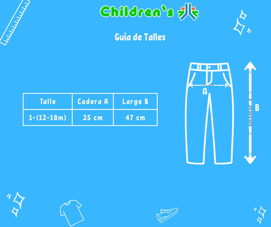 Guia de talles Pantalon Gabardina Cintura Regulable