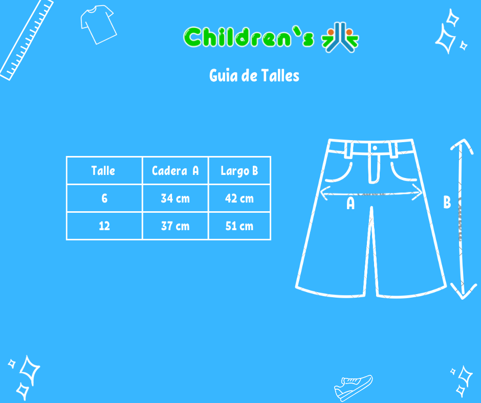 Guia de talles Bermuda de Gabardina