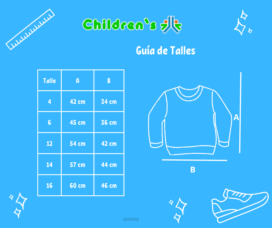 Guia de talles Buzo de Algodon Frizado Estampado Floreado