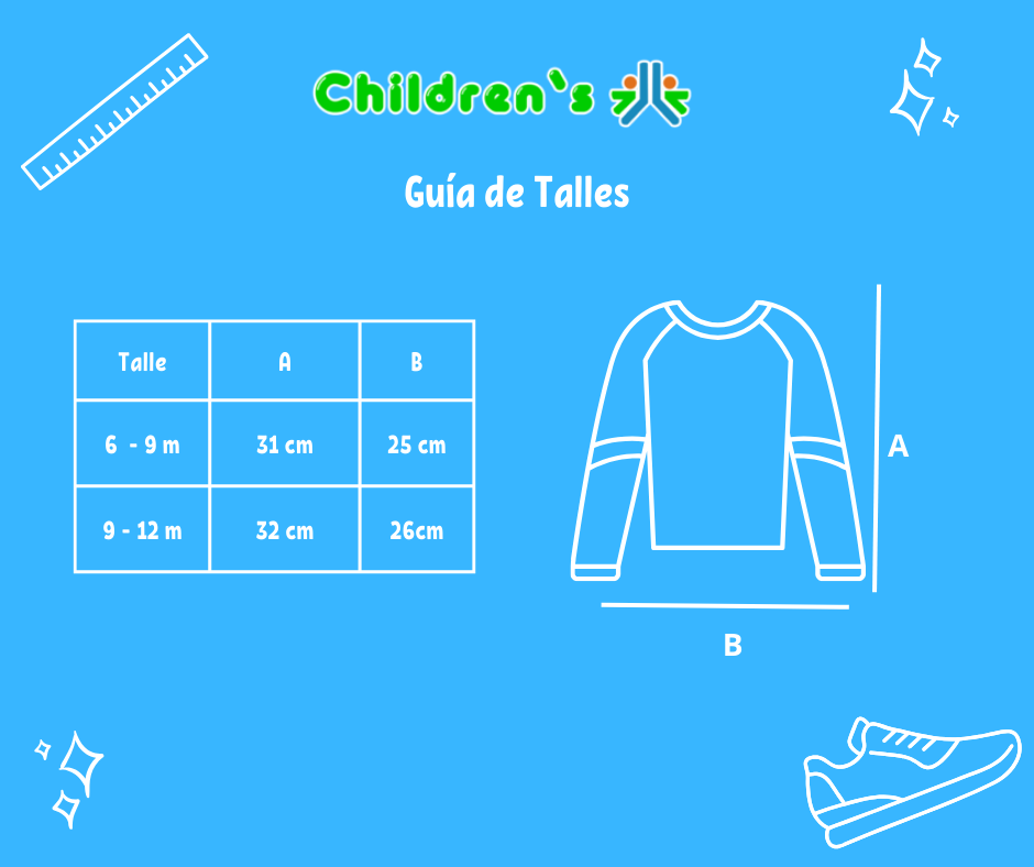 Guia de talles Remera manda Larga Rayada