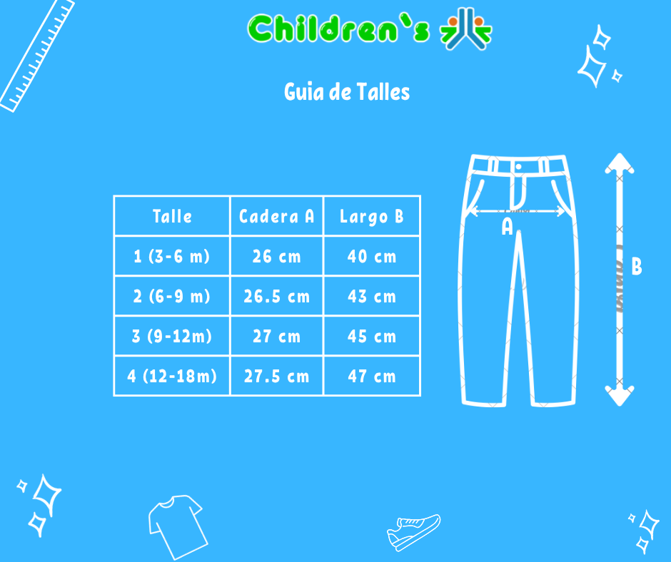 Guia de talles Pantalon Gabardina Con Cintura Elastizada