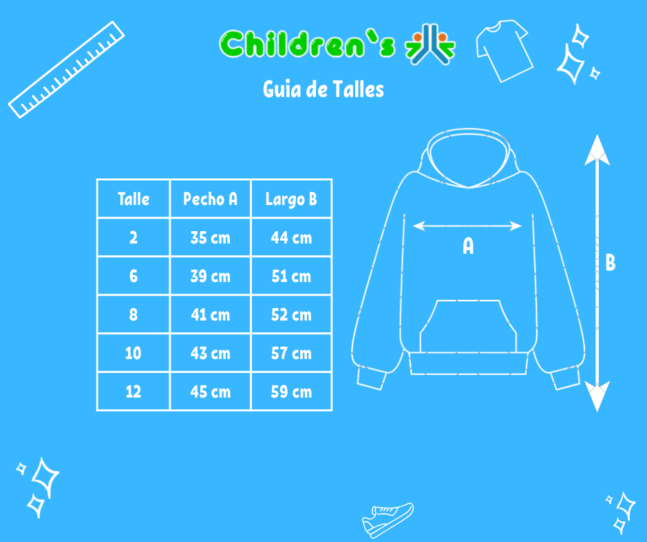 Guia de talles Buzo Polar con Capucha Varon "53"