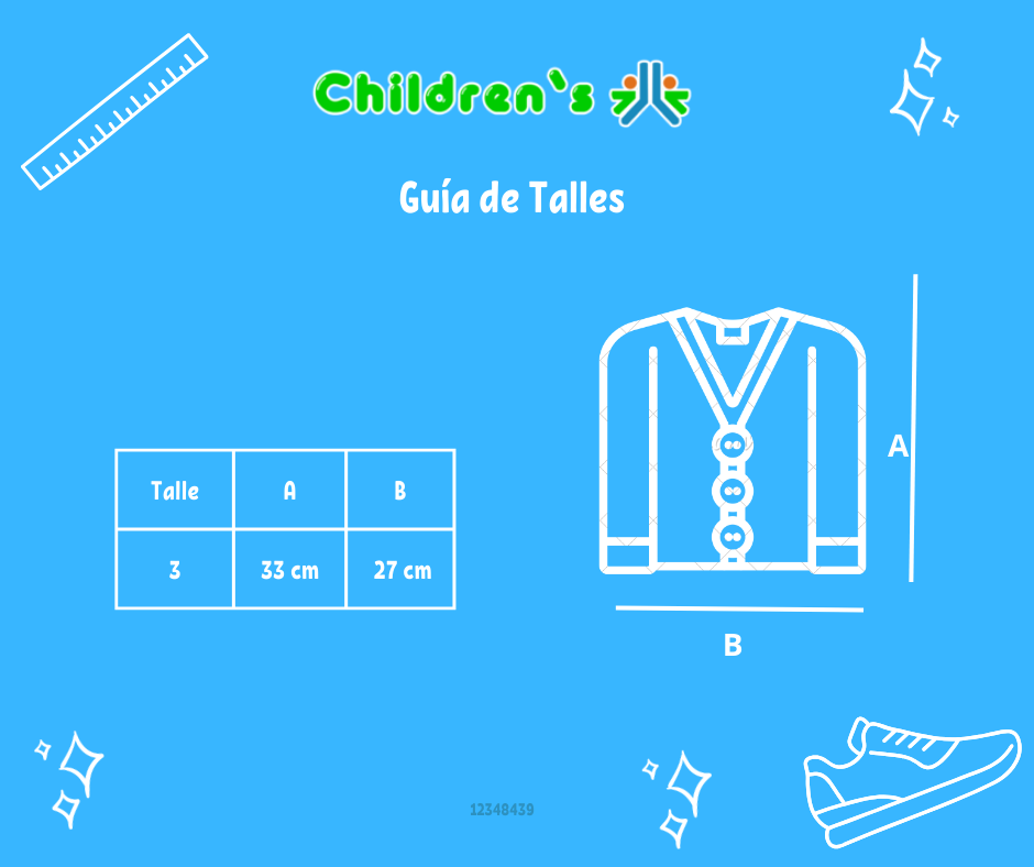 Guia de talles saquito de cashmilon de varon